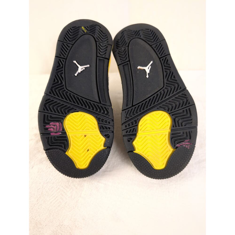 Jordan 4 Retro Thunder sneakers black yellow Size 11c Toddler shoes Sneakerhead - Picture 6 of 9